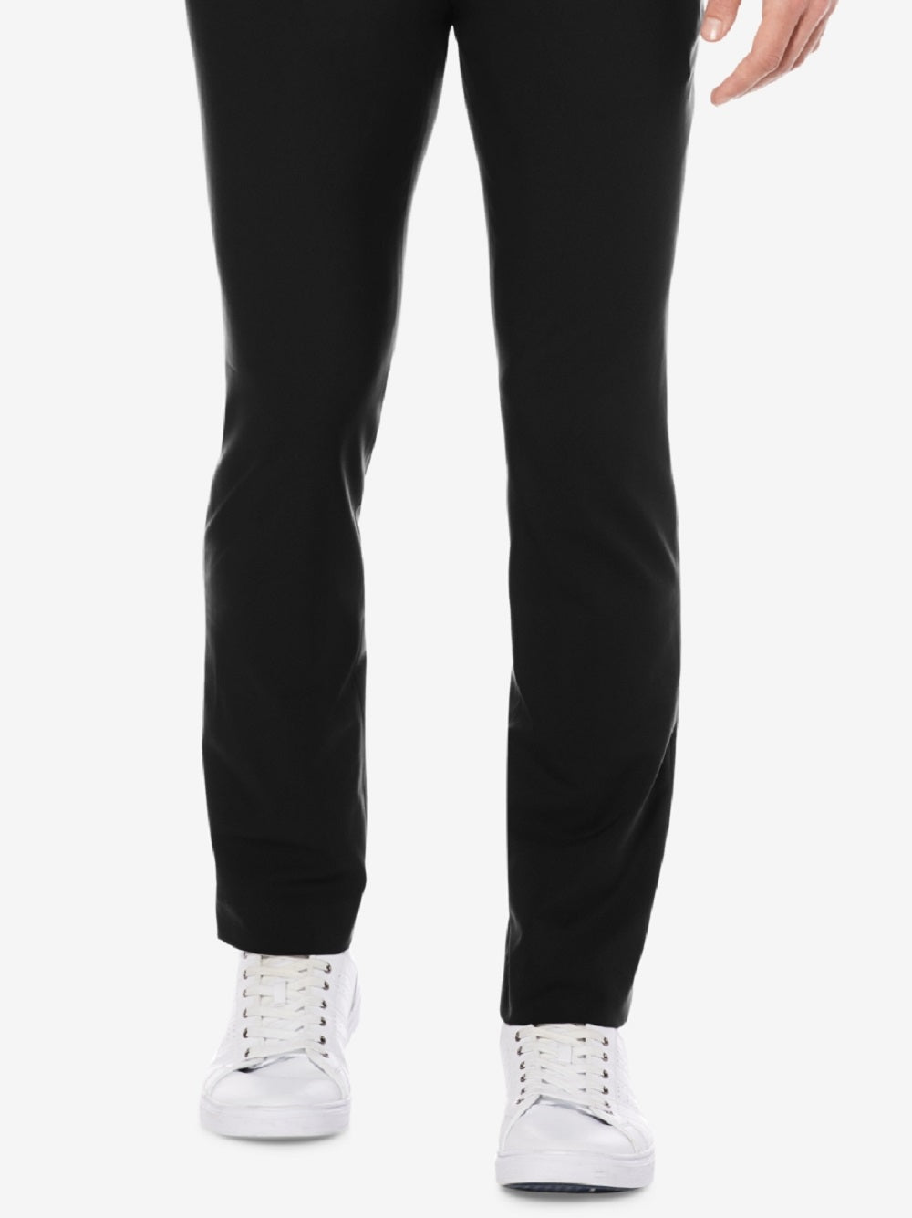 Calça social masculina Perry Ellis Extra Slim Fit, resistente à água, preta, tamanho 34x29