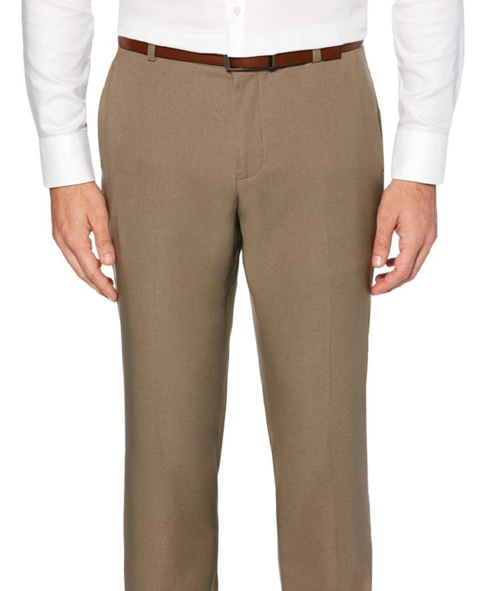 Calça social masculina Perry Ellis Extra Slim Fit Performance Stretch, marrom, tamanho 32x32