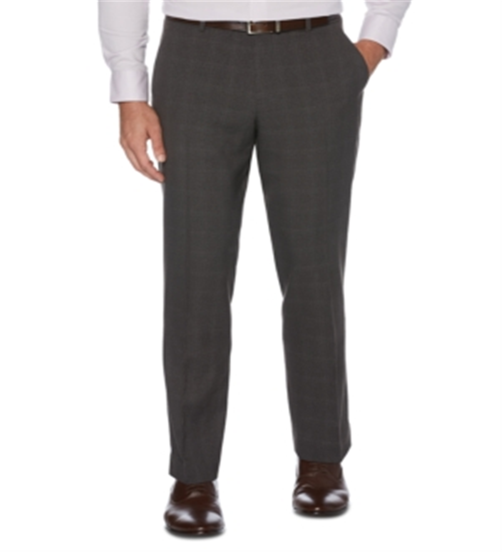 Calça social masculina Perry Ellis Modern Fit Performance Stretch Heathered, cinza, tamanho 42x30