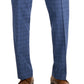 Calça social masculina Perry Ellis Modern Fit Subtle Check Performance Azul Tamanho 34X30