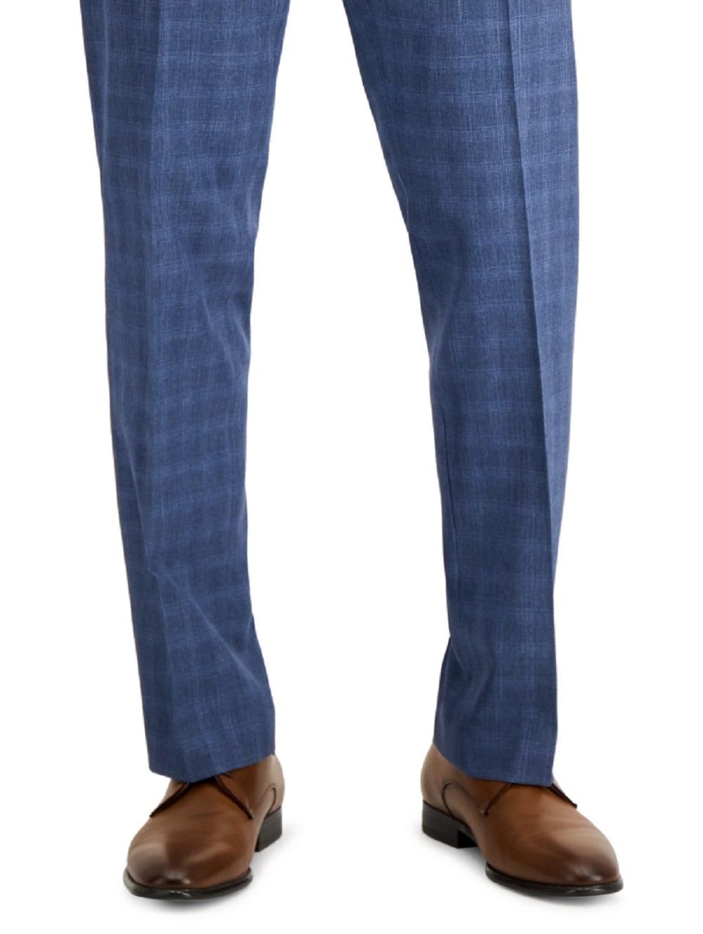 Calça social masculina Perry Ellis Modern Fit Subtle Check Performance Azul Tamanho 34X30