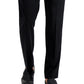 Calça social masculina Perry Ellis Slim Fit mesclada, sem passar, preta, tamanho 34x30