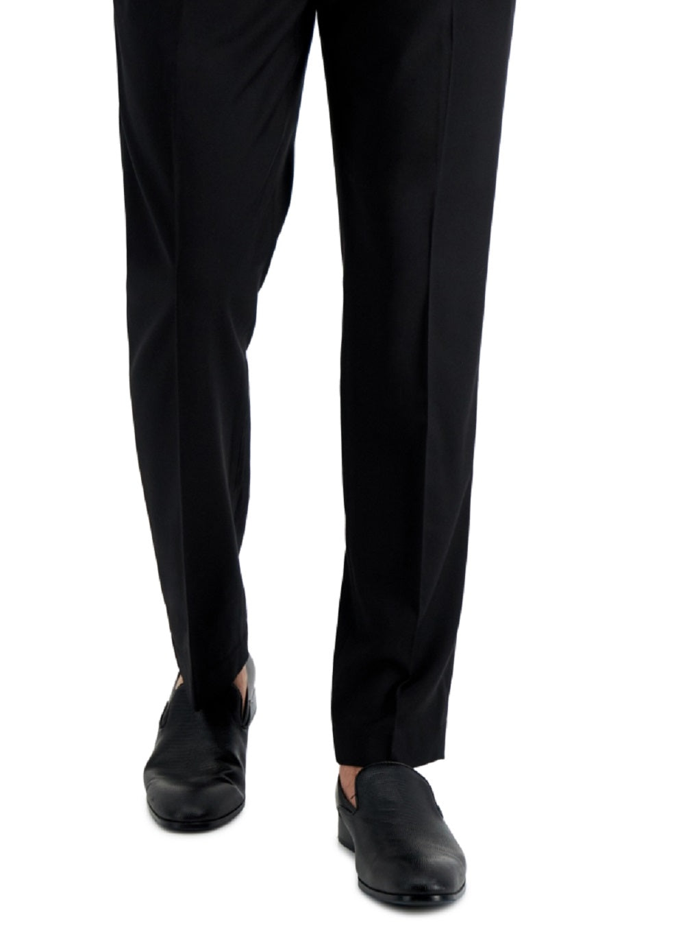 Calça social masculina Perry Ellis Slim Fit que não passa a ferro, preta, tamanho 38x32