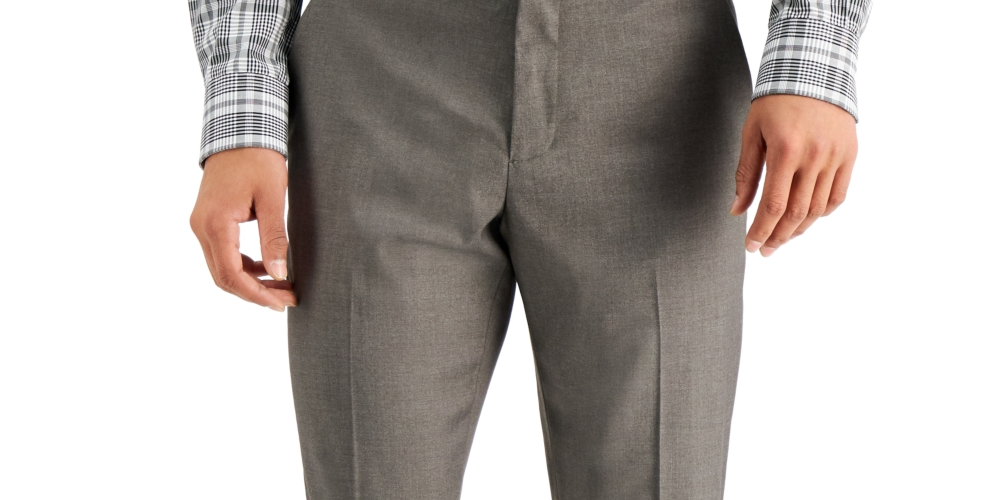 Calça social masculina Perry Ellis Slim Fit, sem passar roupa, elástica, mesclada, tamanho 30X30, verde