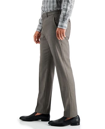 Calça social masculina Perry Ellis Slim Fit, sem passar roupa, elástica, mesclada, cinza, tamanho 32x30