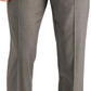 Calça social masculina Perry Ellis Slim Fit, sem passar roupa, elástica, mesclada, cinza, tamanho 32x30