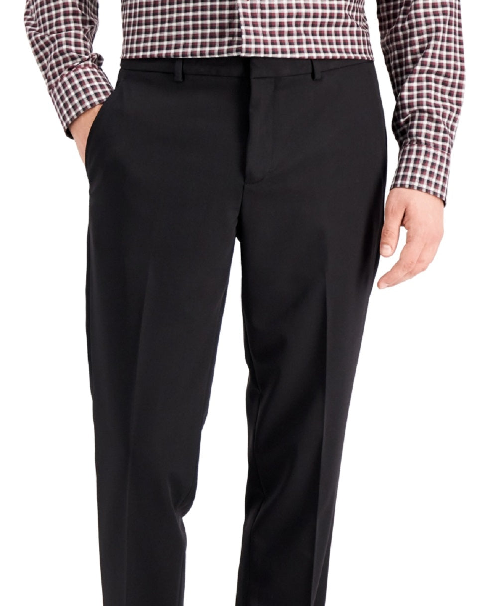 Calças Perry Ellis Masculinas Modern Fit Stretch Solid Resolution Pretas Tamanho 36X29