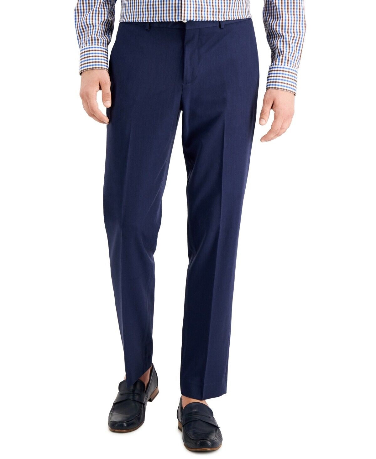 Calça Perry Ellis Masculina Modern Fit Stretch Solid Resolution Azul Tamanho 34X30