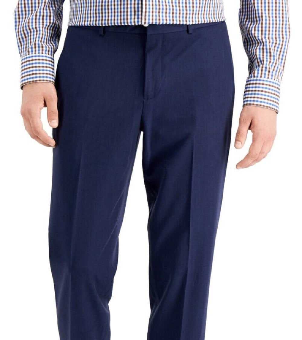 Calça Perry Ellis Masculina Modern Fit Stretch Solid Resolution Azul Tamanho 34X30