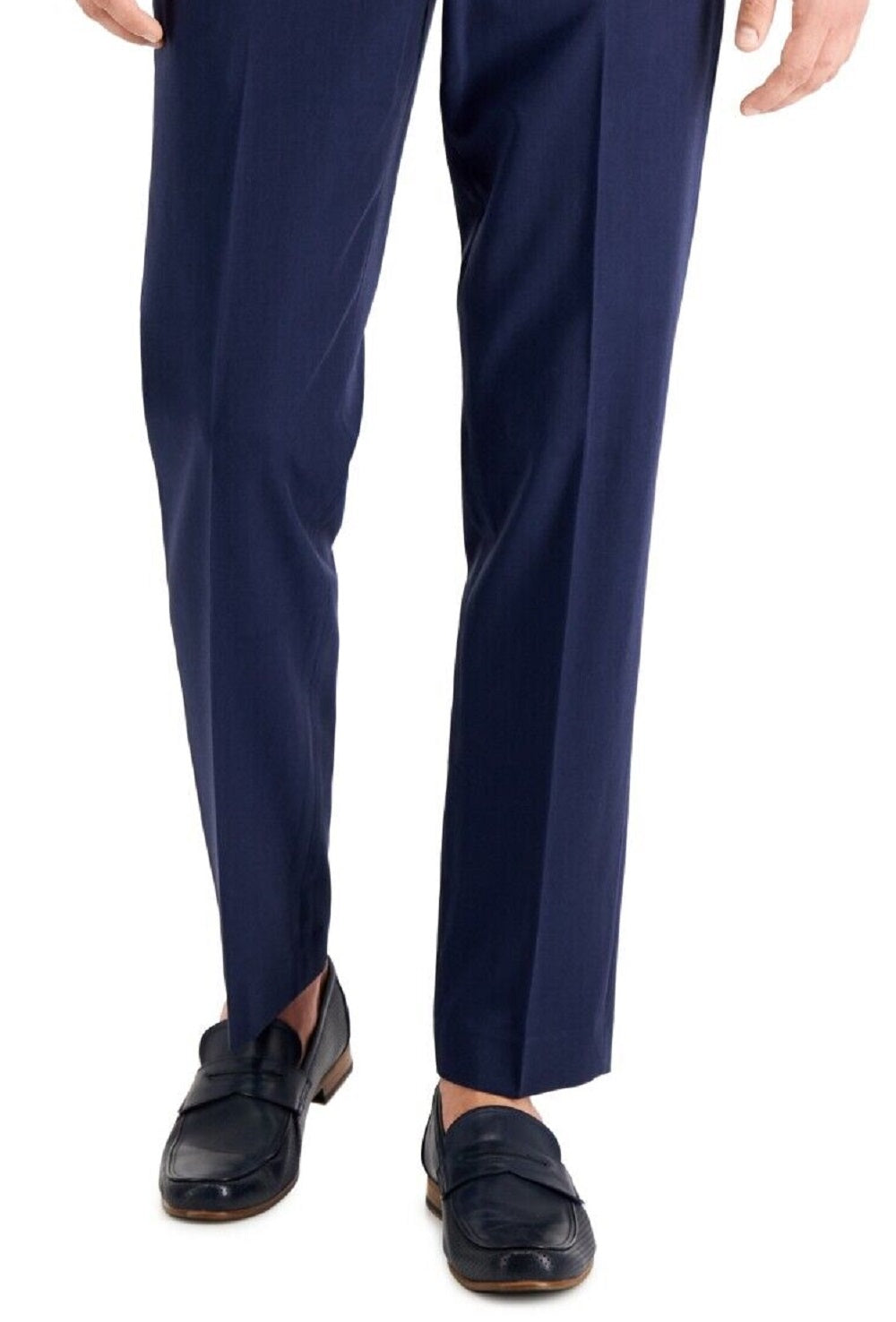 Calça Perry Ellis Masculina Modern Fit Stretch Solid Resolution Azul Tamanho 34X30