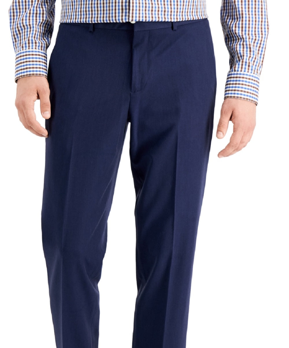 Calça Perry Ellis Masculina Modern Fit Stretch Solid Resolution Azul Tamanho 36X30