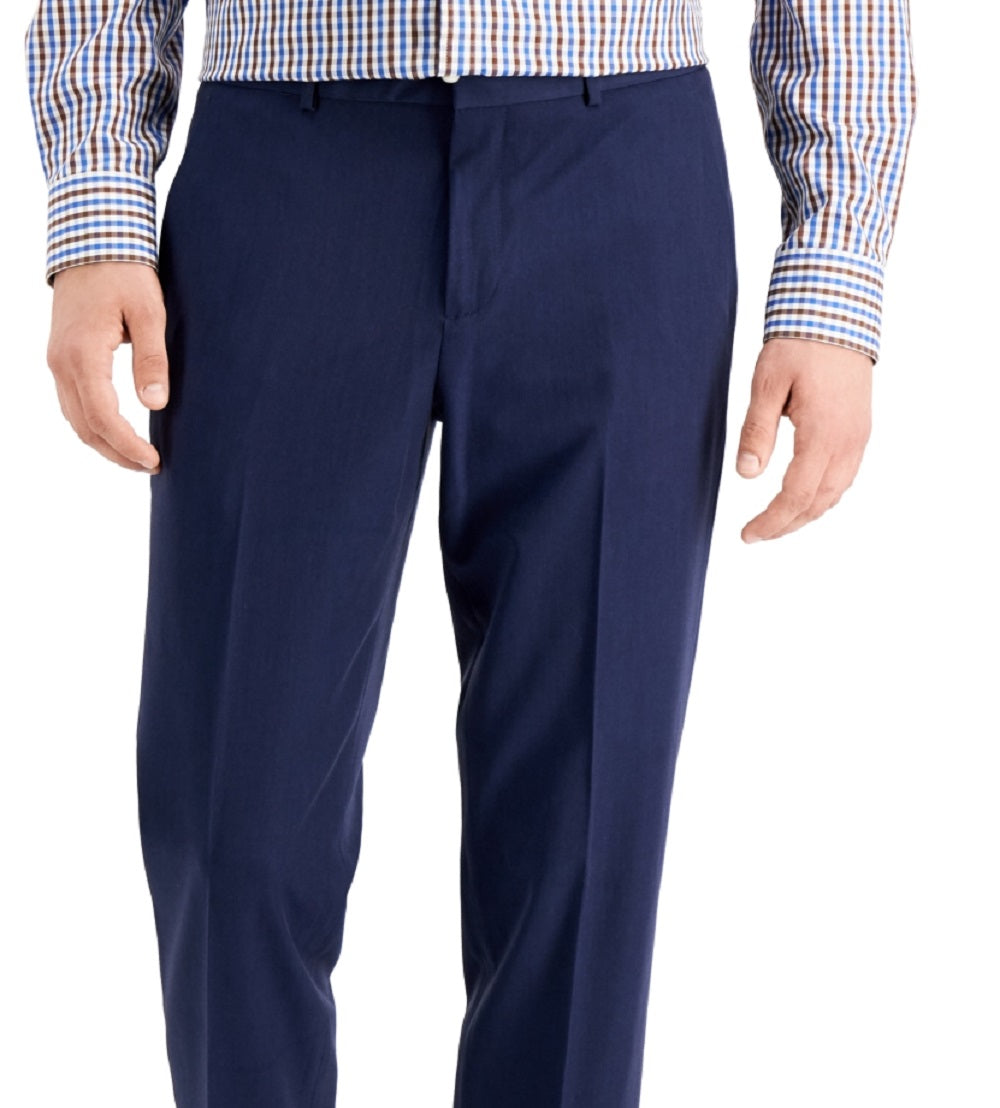 Calça Perry Ellis Masculina Modern Fit Stretch Solid Resolution Azul Tamanho 42X30
