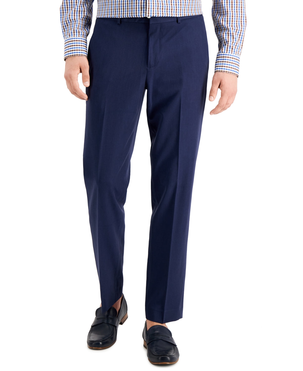 Calça Perry Ellis Masculina Modern Fit Stretch Solid Resolution Azul Tamanho 42X30