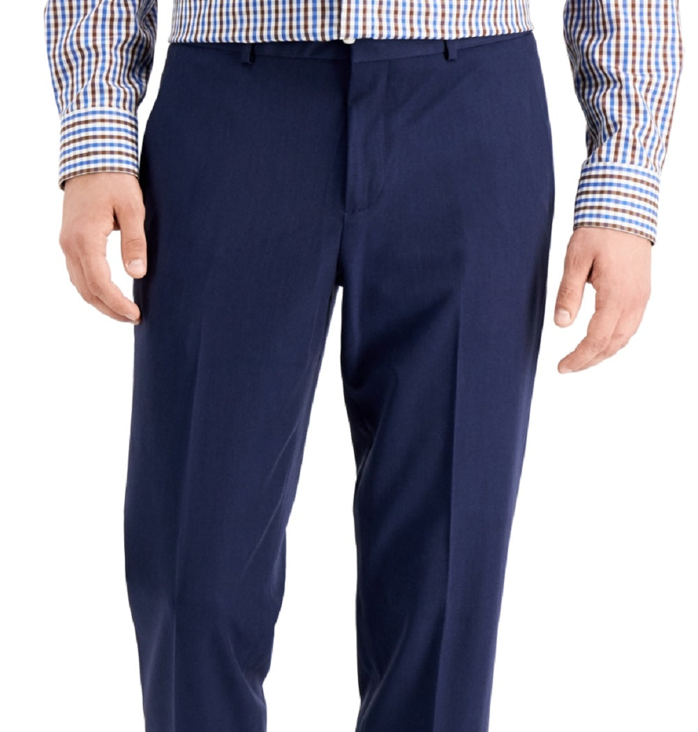 Calça Perry Ellis Masculina Modern Fit Stretch Solid Resolution Azul Tamanho 36X32