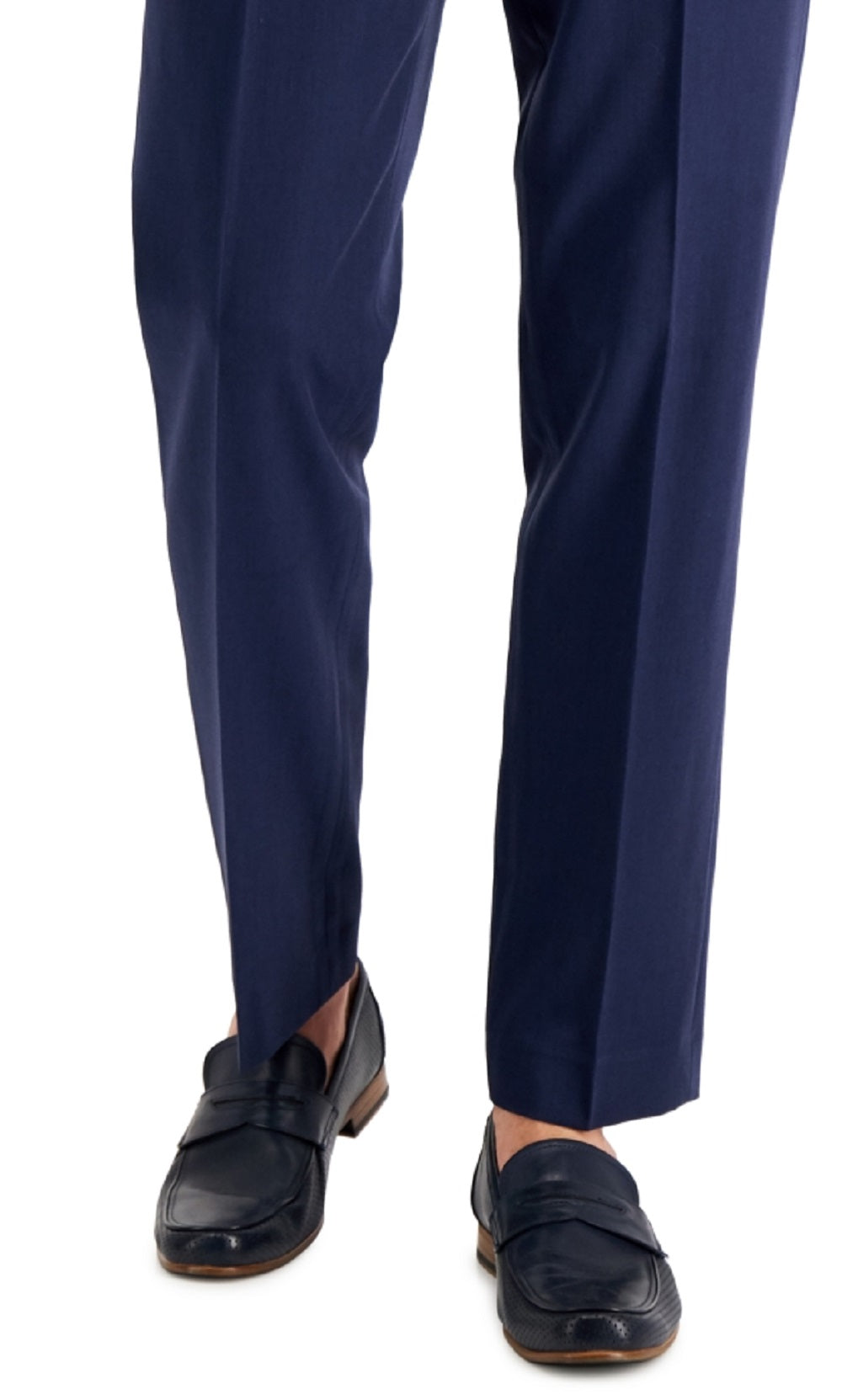 Calça Perry Ellis Masculina Modern Fit Stretch Solid Resolution Azul Tamanho 36X32