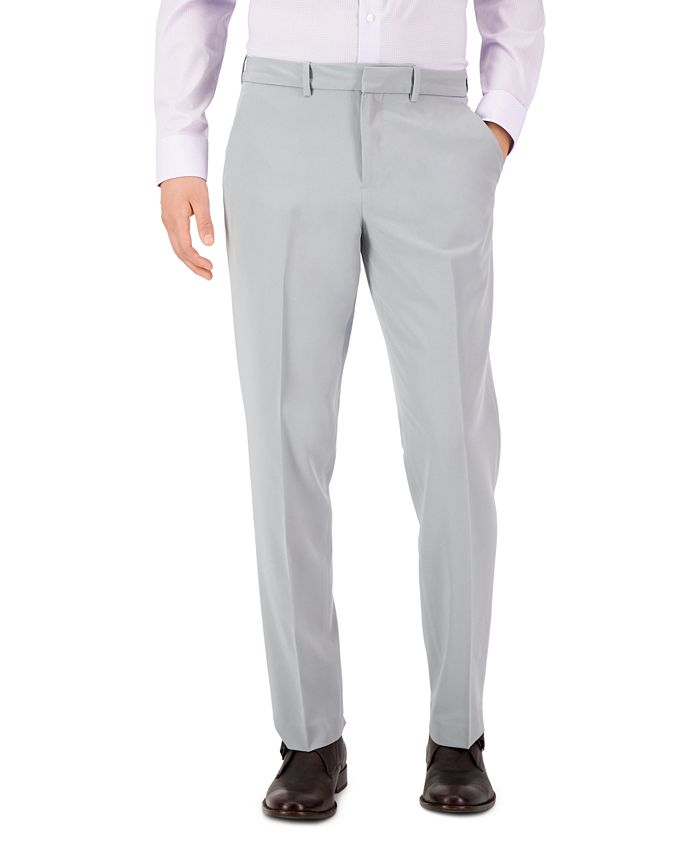 Calça Perry Ellis Masculina Modern Fit Stretch Solid Resolution Cinza Tamanho 34X30