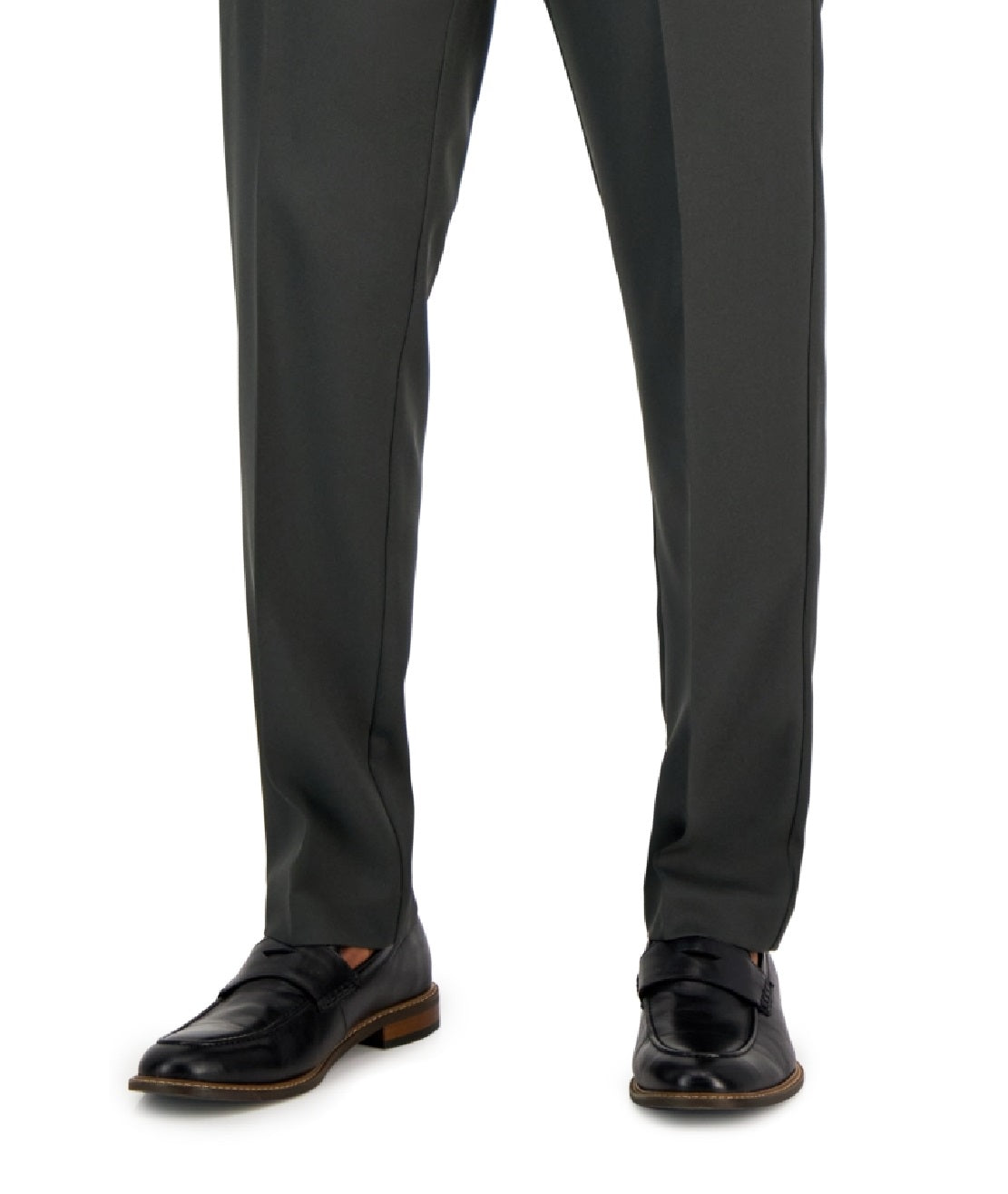 Calça de sarja Perry Ellis masculina Modern Fit cinza tamanho 36x30