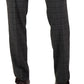 Calça social masculina Perry Ellis Modern Fit Stretch Resolution xadrez cinza tamanho 32x30