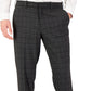 Calça social masculina Perry Ellis Modern Fit Stretch Resolution xadrez cinza tamanho 40x30