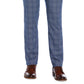 Calça social masculina Perry Ellis Portfolio Slim Fit com frente lisa, azul, tamanho 36x29