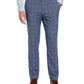 Calça social masculina Perry Ellis Portfolio Slim Fit com frente lisa, azul, tamanho 36x29