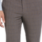 Calça social masculina Perry Ellis Portfolio Slim Fit com frente lisa, cinza, tamanho 36x32
