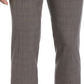 Calça social masculina Perry Ellis Portfolio Slim Fit com frente lisa, cinza, tamanho 36x32