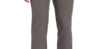 Calça social masculina Perry Ellis Portfolio Slim Fit com frente lisa, cinza, tamanho 36x32