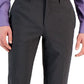 Calça masculina Perry Ellis Slim Fit com frente lisa, cinza, tamanho 38x29