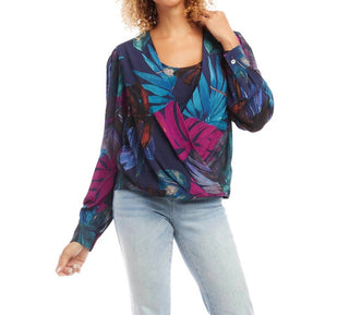 Karen Kane - Blusa com frente drapeada
