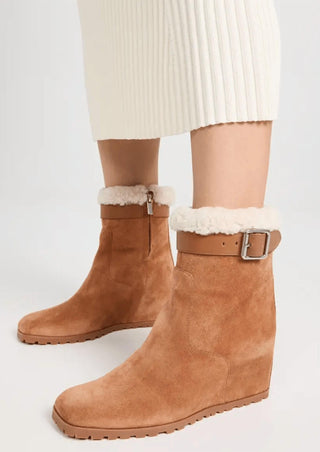 Simkhai - Women's Avery Shearling Wedge Ankle Boot