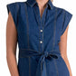 Elan - Denim Cap Sleeve Midi Dress