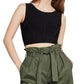 BCBGMAXAZRI Fenella Cropped Top Feminino Preto Tamanho P