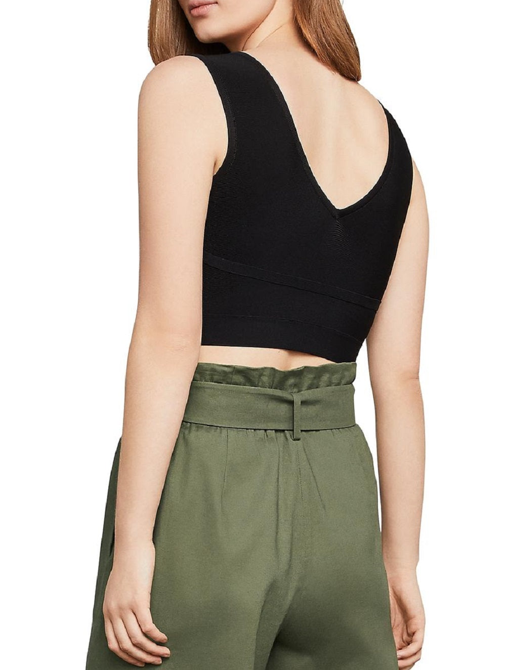 BCBGMAXAZRI Fenella Cropped Top Feminino Preto Tamanho P