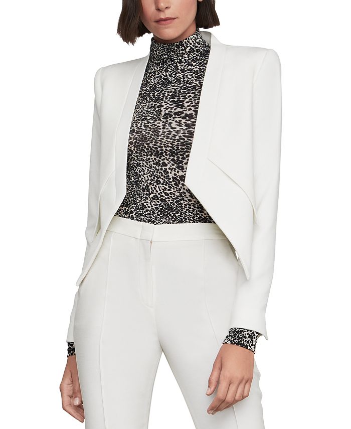 Blazer assimétrico Lloyd aberto frontal feminino BCBGMAXAZRIA, branco, tamanho pequeno