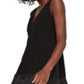 Vestido feminino Addilyn com franjas e acabamento em tule preto, tamanho 2, BCBGMAXAZRI