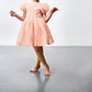 Omamimini - Fit & Flare Dress with Puff Sleeves