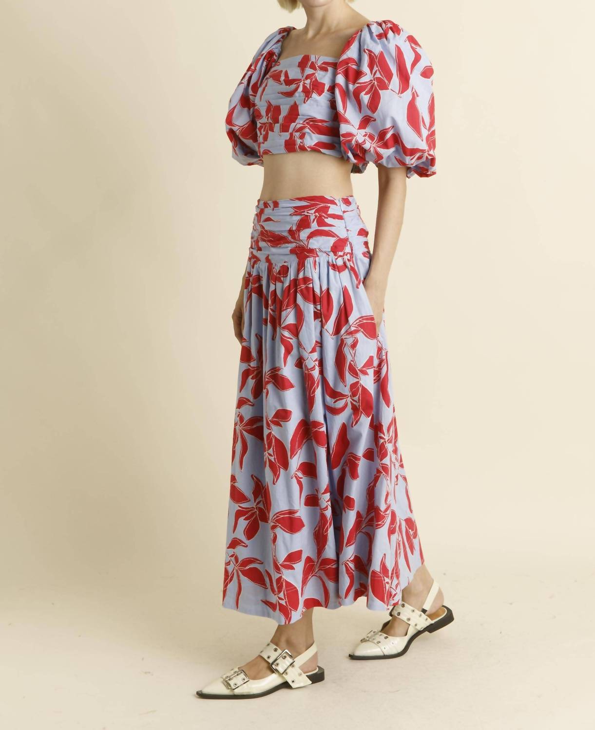 Aureum - Shirred Midi Skirt