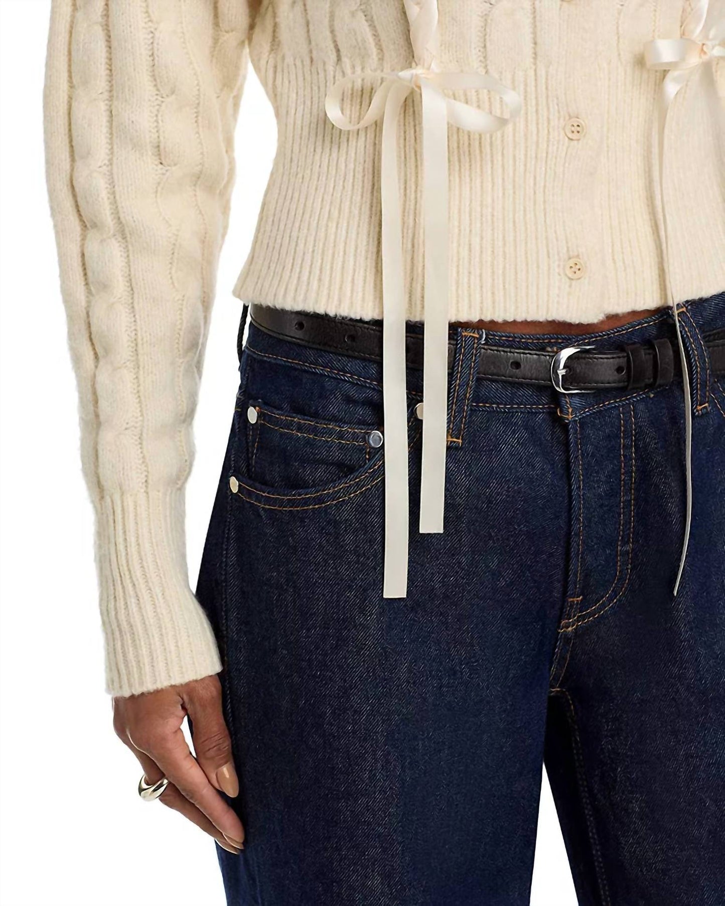 Steve Madden - Mirian Cable Ribbon Tie Cardigan