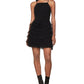 BCBGMAXAZRIA Vestido curto feminino de tule com camadas e sem mangas, preto, tamanho 2