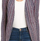 Blazer alongado listrado feminino BCBGeneration, azul, tamanho pequeno