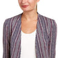 Blazer alongado listrado feminino BCBGeneration, azul, tamanho pequeno