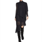 Vestido assimétrico de gola alta feminino BCBGMAXAZRIA, preto, tamanho médio