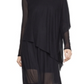 Vestido assimétrico de gola alta feminino BCBGMAXAZRIA, preto, tamanho médio