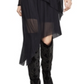 Vestido assimétrico de gola alta feminino BCBGMAXAZRIA, preto, tamanho médio