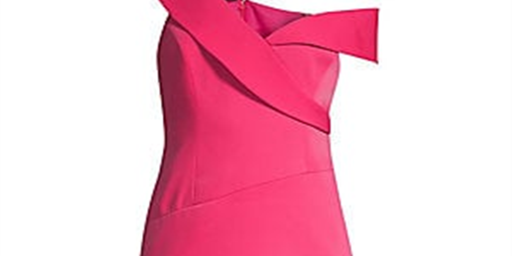 Vestido feminino BCBG Max Azria com bainha enviesada e micro cetim, rosa, tamanho 6