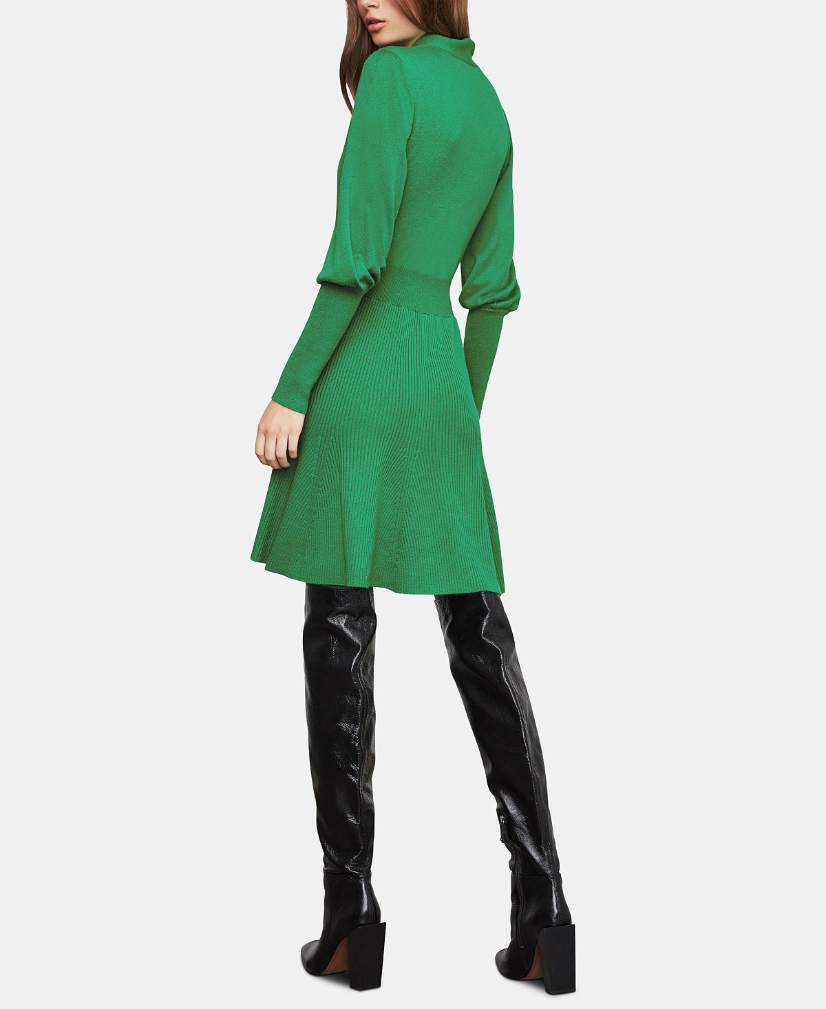 Vestido suéter feminino de malha de lã mista BCBGMAXAZRIA, verde, tamanho X-S