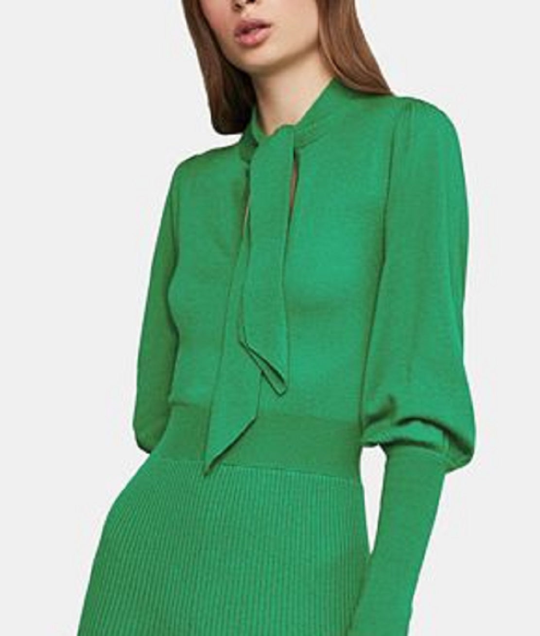 Vestido suéter feminino de malha de lã mista BCBGMAXAZRIA, verde, tamanho X-S