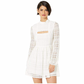 Vestido de renda Peek a Boo feminino BCBGeneration, branco, tamanho 2