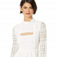 Vestido de renda Peek a Boo feminino BCBGeneration, branco, tamanho 2